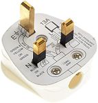 13A UK Mains Plug with 13A Fuse, Wh