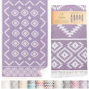 Mebien touche de la nature Turkish Towels Beach Towels Oversized (35”x67”) Beach Towels for Adults Quick Dry and Sand Free Beach Towel Beach Blanket 100% Cotton Turkish Towel - Lilac Purple