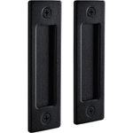 Wright Products Sliding Flush Barn Door Handle Set, Matte Black, 1 Pack - Mounting Hardware Included