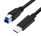 2m USB Type C to USB B 3.0 Cable USB C Male to USB B Male High Speed 5 Gbps C to B Cable Cord Wire Lead Connector Plug & Play for Computer, Laptop, Printer, Scanner, Hard Drive, Fax, Photocopier