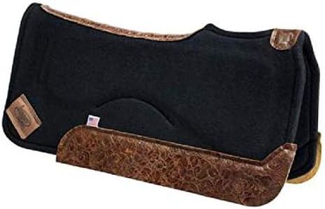 Impact Gel 32" Contour 3/4" Thick Black Saddle Pad with Vintage Floral Leather