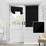 H.VERSAILTEX 100% Blackout French Door Curtain Privacy French Door Blinds Light Blocking Curtain for Sliding Glass Door Thermal Insulated Tie Up Shade, 26x40 Inches, 1 Panel, Jet Black