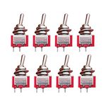 mxuteuk 10pcs Mini Miniature Toggle Switch SPST ON/OFF 2 Terminal 2 Position 6A 125V 3A 250V for Car Dash Dashboard MTS-101