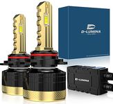 D-Lumina 9006 LED Headlight Bulb Canbus Error Free 130W 26000LM 6500K Super Bright, Auto Car Lamp Lights LED Headlights Conversion Kit with Cooling Fan - 2 Years Warranty,Pack of 2