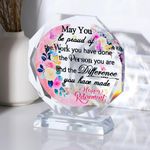 Movdyka K9 Crystal Retirement Gifts for Women Glass Medal Keepsakes Ornament Happy Retirement Presents for Boss Teacher Colleagues Friends Retired Leaving Away