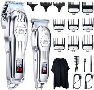 KNCANEO Professional Hair Clippers for Men, Cordless Beard Trimmer Men, Mens Hair Clippers Kit with 11 Guide Combs, Barber Grooming Set for Men Haircut, Wireless Clippers & USB Rechargeable