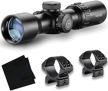 HAWKE XB30 Compact 1.5-6x36 Crossbow Scope with Match Mount 30mm Low Weaver Rings & Gritr Microfiber Cloth | 30mm Mono-Tube Wide Angle Hunting Optic w/Fast Focus Eyebell & Capped Low-Profile Turrets