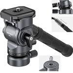 NEEWER Fluid Head for Video Tripod with +/-10° Levelling Base (Diameter 37 mm), Metal Tripod Head Video Head with Arca Type Quick Release Plate, Telescopic Handle for Video Cameras, DSLR, Max Load 4