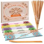 LASENTEUR Incense Sticks Premium Perfume Incense Variety Pack Gift Set Various Fragrances 120 Incense Sticks with Free Incense Holder for for Meditation, Yoga, Aromatherapy, Relaxation