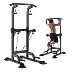 Leiblsufo Pull Up & Dip Station Dip Stand Power Tower, Adjustable Height Home Strength Training Fitness Workout Station, Suitable for Teenagers, Women, Men (Black)