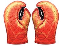 Lobster Claw Oven Mitts, Set of 2, Quilted Cotton, Designed for Light Duty Use, by Boston Warehouse