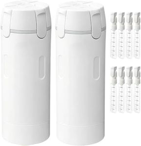 4 in 1 Travel Bottles for Toiletries, Travel Dispenser Bottle, Push-Down Dispenser, Leakproof, Toiletry Containers with Scale Label Shampoo Lotion Conditioner Cream Storage (White*2)