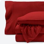 Bare Home Super Soft Fleece Sheet Set - Queen Size - Extra Plush Polar Fleece, Pill-Resistant Bed Sheets - All Season Cozy Warmth, Breathable & Hypoallergenic (Queen, Red)