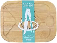 apollo THE HOUSEWARES BRAND Carving Board Hevea Wood/Rubberwood, Cutting, Chopping board with groove 40x30cm