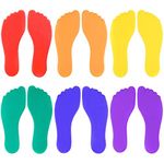 K-Roo Sports Set of Six Colorful Foot-Shaped Floor Markers - No-Slip Rubber Pairs of Footprints in Mesh Bag for School, Dance, Karate & Activities