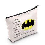 LEVLO Bat Cosmetic Make Up Bag Bat Classic Logo Gift You are Braver Stronger Smarter Than You Think Makeup Zipper Pouch Bag for Women Girls, Bat Bag,