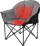 REALEAD Heated Camping Chair | Fully Thick Padded | Heated Chairs for Outdoor Sports with Back and Seat Heating | Oversized Heated Folding Chair for Adults | Support 400lbs | Battery NOT Included