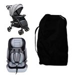 KHOOBREZ Waterproof Rain and Travel Bag Cover for Stroller, Pram, Baby Car Seat SSC(Black)