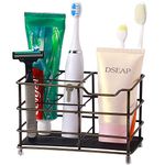 Dseap Toothbrush Holder, Tooth Brush Holders for Bathroom,Toothpaste Holder Stand - Stainless Steel, Bronze