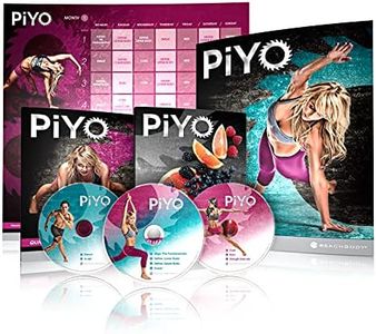 Chalene Johnson's PiYo Base Kit, DVD Workout with Exercise Videos + Fitness Tools and Nutrition Guide, Home Gym Bodyweight Workouts Program, Meals Plans and Tape Measure Included, 3 DVDs