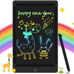 LCD Writing Tablet Drawing Board, Colorful Drawing Tablet Kids Tablets Doodle Board Writing Board for Kids and Adults at Home, School and Office with Lock Erase Button (Black)