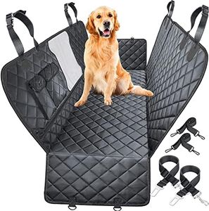 WOWBABEPETS 5-in-1 Convertible Dog Car Seat Cover for Back Seat 100% Waterproof Dog Car Hammock Nonslip Backseat Dog Cover with Mesh Window Pet Seat Protector for Cars, Trucks and SUVs