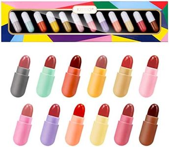 KISSIO Lipstick Set 12 Colors,Mini Matte Lipstick,Lip Capsules,Waterproof Long Lasting Mini Capsules Lipstick,2.33 Oz