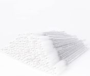 i-Laesh Crystal Mascara Wands Disposable, Eyebrow / Eyelash Brushes for Eyelash Extensions, Lashes Makeup Tool 100 Pcs（White）