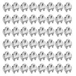 CYEER 50 Pcs M3 Wire Rope Clip Clamp, 304Stainless Steel Cable Clamps Heavy Duty, U Bolt Saddle Fastener M3 for Ø 3mm (1/8") for Rigging Rope and tension cable Garden Tension Wire Ropes