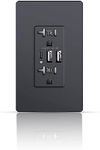 6.0A Wall USB Outlet, 20Amp Tamper-Resistant Receptacle Charge with USB Type A & C Ports, Duplex Screwless Wall Plate Included, Need Neutral Wire, UL & FCC Listed (Black)