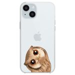 Blingy's for iPhone 15 Case, Fun Owl Style Cute Bird Pattern Funny Cartoon Animal Design Transparent Soft TPU Protective Clear Case Compatible for iPhone 15 6.1 inch (Small Owl)