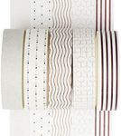 YUBX 5 Rolls Washi Tape Set Creative Basic Skinny Decorative Tapes for Arts, DIY Crafts, Bullet Journals, Planners, Scrapbooking, Wrapping (Line)