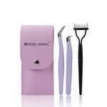 Lash Tweezers for Eyelash Extensions Fiber Tip Tweezers Kit Eyelash Tweezers Professional Lash Tweezers Set Contains Curved and Volume Lash Tweezers with Comb
