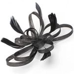 Topkids Accessories Fascinator Hair Slide Hair Comb Fascinators Wedding Hair Slides Wedding Fascinators Royal Ascot Fascinator On Clear Comb For Women, Ladies, Girls (Black)