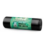 Ecobag - 10 Pack Eco-Friendly Wheelie Bin Liners - 240L - 18 Microns - Heavy Duty & Leak Resistant, Recycling Bags ffor Garden, Kitchen, House, Office & Caterers (1194 x 1325mm)