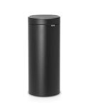 Brabantia 30L Kitchen Touch Bin New (Mineral Moonlight Black) Removable Lid, Soft-Touch Open, Easy Clean Rubbish Waste Bin + Free Bin Bags