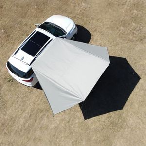 Car Awning Camping SUV Sun Shelter Waterproof Universal Tent Canopy Anti-UV for Van Campervan Caravan Truck Vehicle (White)