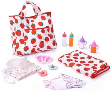 BABESIDE Baby Doll Accessories, 14 Pcs Diaper Bag Set with Magic Bottles