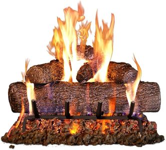 Peterson Fyreside 24-inch Live Oak Log Set with Vented Burner, Auto-Safety Pilot Control Valve and Gas Connection Kit (Propane Gas Only)