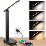 Addtam LED Desk Lamp, Power Strip w