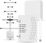 Cell Phone Booster for Home & Multi-Room, Cell Phone Signal Booster with 2 Indoor Antennas for Band 66/2/4/5/12/17/13/25,Up to 6000 Sq.Ft,Boost 4G 5G LTE Data for All U.S. Carriers, FCC Approved