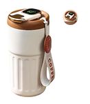 Aoguaro Coffee Thermos With Temperature Display, Coffee Cups With Lids, Portable Stainless Steel Insulated Mug With Handle, Both Hot & Cold, Men Women Traveler Cup