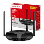 MERCUSYS MB235-4G Cat6 AC1200 Routers,4G Router with Sim Slot, Dual-Band TP-Link WiFi Router,EasyMesh,4G LTE Plug and Play,VPN Encryption,Detachable LTE Antennas,APP Control,WAN-LAN