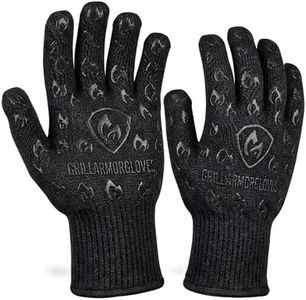 Grill Armor Oven Gloves 932°F Extreme Heat & Cut Resistant Oven Mitts with Fingers for BBQ, Cooking, Grilling, Baking – Accessory for Smoker, Cast Iron, Fire Pit, Camping, Fireplace and More