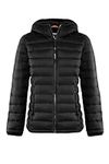 Orolay Women's Lightweight Packable Down Jacket Quilted Puffer Coat with Stand Collar Hooded Black L