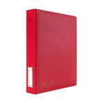 Vault X Premium Exo-Tec 3 Ring TCG Binder for 9 Pocket Trading Card Pages - 30+ Page Capacity Easy Open 3 D-Ring Clip Binder for TCG CCG Photo Cards (Slim, Red)