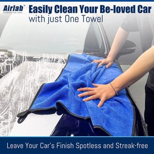 Airlab XXL Microfibre Car Cleaning Cloths 2-Pack – 90x60cm, 500GSM, Dual-Sided, Lint-Free