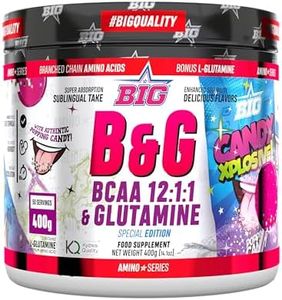 BIG | BCAAs y Glutamina Micronizada Kyowa | Mejora el Rendimiento Físico | Contribuye a una mejor Recuperación | Sabores Exclusivos Materia Prima de Máxima Calidad (400g, Candy Explosive)