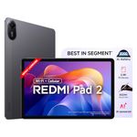 Redmi Pad 2 Wi-Fi + Cellular, Active Pen Support, 27.94cm(11") Model, 2.5K Sharp & Clear Display, 4GB, 128GB, All Day & More 9000mAh Battery, AI-Enabled, Dolby Atmos, HyperOS 2, Graphite Grey