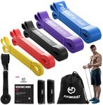 FitBeast Resistance Bands Set, 5 Levels Pull Up Bands for CrossFit, Powerlifting, Muscle Building, Home Gym Workout, Stretching, Stretch Bands with Door Anchor & Carry Bag (Bright Spectrum 5-170 LBS)